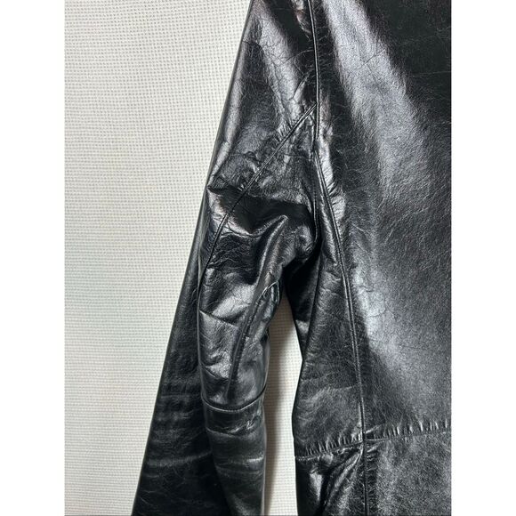 GAP Women’s Black Genuine Leather Blazer Jacket Medium – Classic 90s Y2K Style - Picture 15 of 16